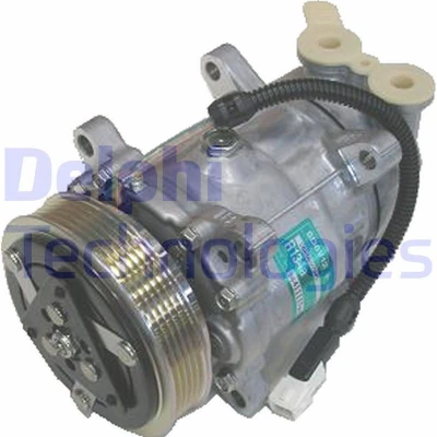 Abbildung von DELPHI TSP0159424 Kompressor Sanden SD6V12 PAG 46 mit Kompressoröl CITROËN: Saxo Hatchback, PEUGEOT: Partner I Combispace