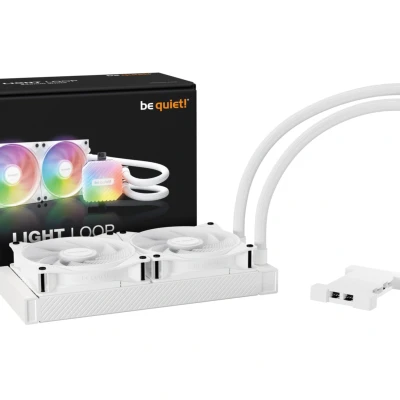 Abbildung von be quiet! Light Loop 240mm White Wasserkühlung für übertaktete Systeme, 2x Wings LX 120mm PWM high speed ARGB Lüfter, Stylischer Kühlblock, mit Hub, beeindruckend hohe Kühlleistung