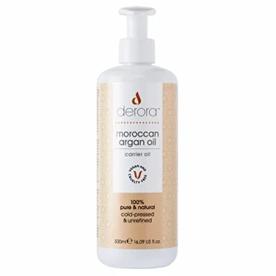 Abbildung von Derora marokkanisches Arganöl, Pflegt Haut, Haare und Nägel, Antialterung, 100% rein, Kaltgepresst &amp; unraffiniert, Natürlich, Antioxidans reich an Omega 6 Vitamin E (500ml)