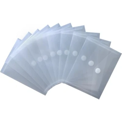 Abbildung von Dokumententaschen Sammelmappen / 10 Stück/Sichttaschen A6 quer transparent natur Dokumentenmappe mit Klappe und Klettverschluss, NEUTRAL