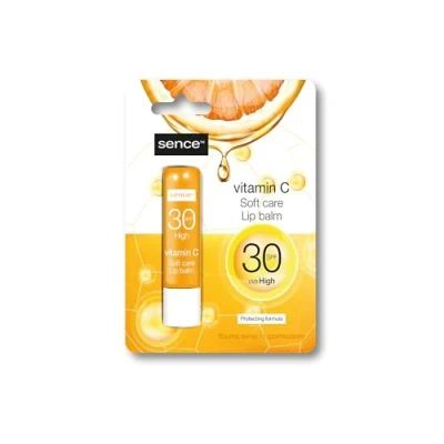 Abbildung von Sence Vitamin C Lippenbalsam mit LSF30, E und Olivenöl, vegan beauty lip balm, kosmetik lippenstift, Lippenpflege gegen trockene Lippen, für Männer Frauen, 2er Pack (2 x 1 Stift)