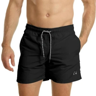 Abbildung von RIPT Herren Essentials Quick Dry UV 50 Sonnenschutz Badeshorts Badehose, Schwarz, M