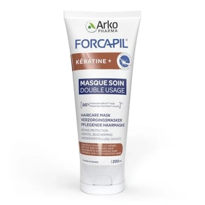 Abbildung von ARKOPHARMA FORCAPIL® Keratin Haarmaske für geschädigtes Haar Vitamin B5, B6, B8 Wiederherstellung + Schutz Ohne Silikone 200 ml
