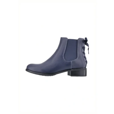Abbildung von Elara Damen Stiefeletten Chelsea Boots mit Schleife Chunkyrayan F916 Blue 40