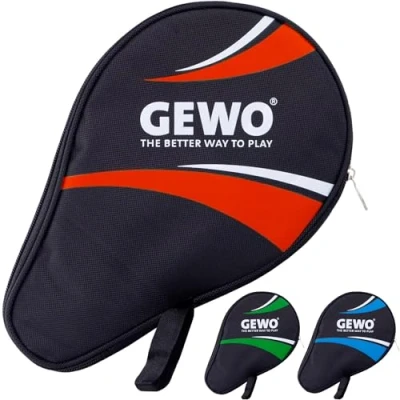 Abbildung von GEWO Rundhülle Master mit Ballfach Robuste Tischtennisschläger Hülle für einen Schläger und 3 Bälle Tischtennis Tasche gepolstertem Schlägerfach Einzel Tasche, 30cm, rot