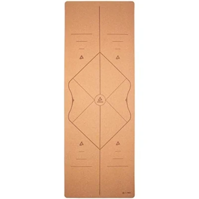 Abbildung von Secoroco Yogamatte Pro, Kork, 200x66 cm, Testsieger Preis/Leistung, getestet mit SEHR GUT, inklusive Tragegurt und Yogatasche, Alignment