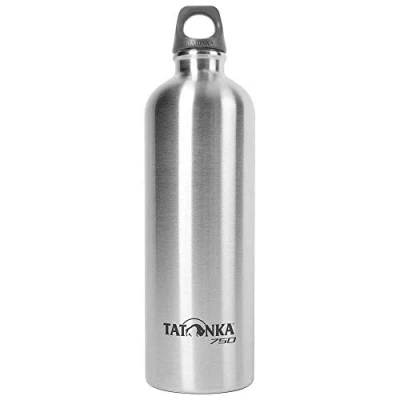 Abbildung von Tatonka Trinkflasche Stainless Steel Bottle 0,75l Unzerbrechliche Flasche aus Edelstahl schadstofffrei (BPA frei), rostfrei, lebensmittelecht, spülmaschinenfest Mit Öse zum Befestigen (750ml)