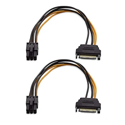 Abbildung von Cable Matters 2er Pack SATA auf 6 pin Adapter Stromkabel (6 PCIe) 20 cm