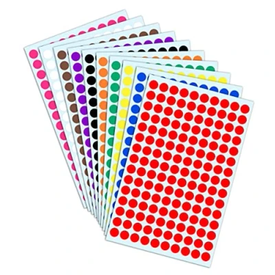 Abbildung von 3000 Stück, 10mm Klebepunkte Runde Punktaufkleber Etiketten Markierungspunkte 10 Farben