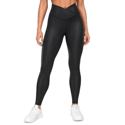 Abbildung von CRZ Yoga Damen Butterluxe Cross Waist Workout Leggings V High Bauchkontrolle Lounge 71cm Schwarzer Klassiker 42