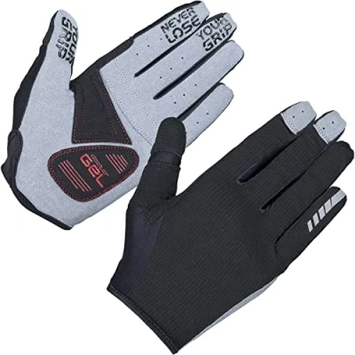 Abbildung von GripGrab Shark Gepolsterte Langfinger Mountainbike Gravel Handschuhe rutschfeste Vollfinger Sommer Fahrradhandschuhe