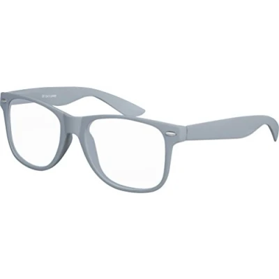 Abbildung von Balinco Nerd Sonnenbrille mit Klarglas matte Rubber Retro Vintage Unisex Brille Federscharnier (Grau)