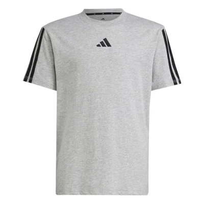 Abbildung von adidas Unisex Kinder Essentials 3 Stripes T Shirt, medium Grey Heather/Black, 7 8 Years