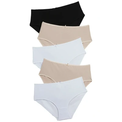 Abbildung von Ulla Popken Damen Slips, 5er pack Taillenslip, Multicolor, 62 64 EU