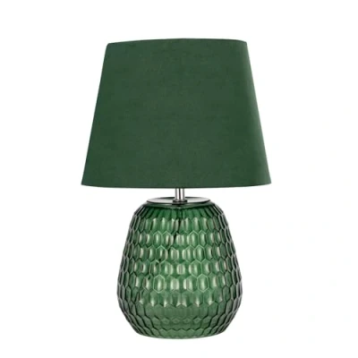 Abbildung von Pauleen 48157 Crystal Velours Tischleuchte Stoffschirm Samt Tischlampe aus Glas Grün max40W E14 230V Glas/Stoff