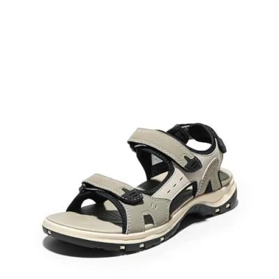 Abbildung von DREAM PAIRS Sandalen Klettverschluss Damen Trekkingsandalen Wandersandalen rutschfester Gummisohle &amp; wasserabweisend für Strand, Freizeit, Wassersport,Size 40.5,Beige,SDSA2401W