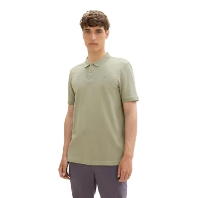 Abbildung von TOM TAILOR Denim Herren Basic Piqué Poloshirt , Prairie Grass Green, L