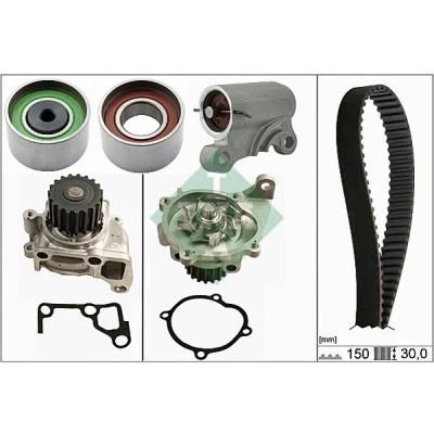 Abbildung von INA 530 0519 30 Wasserpumpe + Zahnriemensatz mit MAZDA: 5, 6 Estate, Hatchback