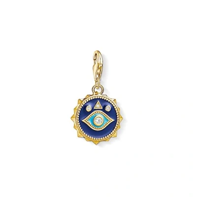 Abbildung von Thomas Sabo Damen Charm Anhänger Blaues Nazar Auge Club 925 Sterling Silber 1663 565 32