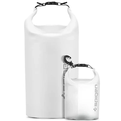 Abbildung von Spigen Aqua Shield wasserdichte Tasche Set [20L+2L] Dry Bag wasserfester Rucksack Beutel für Strand Schwimmen Camping Bootfahren Kajakfahren Snow White