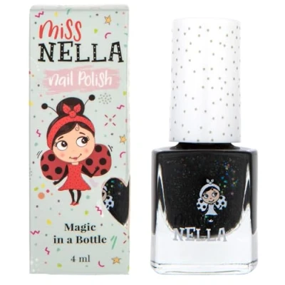 Abbildung von Miss Nella SURPRISE PARTY Spezieller schwarz Nagellack mit Glitzer für Kinder, Peel Off Formel, wasserbasiert und geruchsneutral