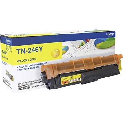 Abbildung von Brother Original Jumbo Tonerkassette TN 246Y gelb (für HL 3142CW, 3152CDW, 3172CDW, DCP 9017CDW, 9022CDW, MFC 9142CDN, 9332CDW, 9342CDW) TN246Y