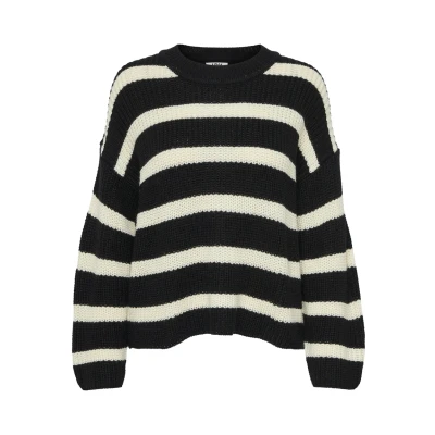 Abbildung von JDY Jdyjusty Stripe Strickpullover, Damen, Größe: XS, Black