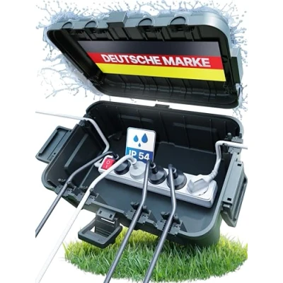 Abbildung von Adlerfokus Kabelbox wasserdicht IP54 [Das Original] Safe Box Sicherheitsbox Outdoor Steckerschutz aussen Wetterfeste Elektrobox Schutzbox