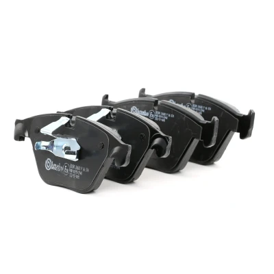 Abbildung von BREMBO P 06 074 Bremsbelagsatz für Verschleißwarnanzeiger vorbereitet mit Kolbenclip ohne Zubehör BMW: 5 Touring, Saloon, GT