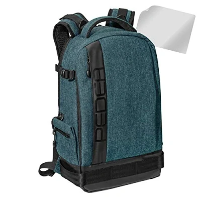 Abbildung von PEDEA SLR Kamerarucksack Fotorucksack mit Displayschutz für Olympus E M10, M5 Mark II, Pen PL8 PL9 / Canon EOS M50 Nikon D5600, D7500 Panasonic Lumix DMC G9 G70 G81 GX8 GX80, petrol