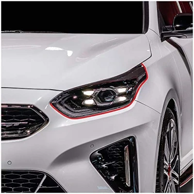 Abbildung von Devil Eye® Scheinwerferfolie rot Zierstreifen Dekor Dekorleiste Folie Flexibel für Scheinwerfer Kfz Auto Zubehör Selbstklebend KX004 (Kompatibel mit KIA Ceed ab 2018)