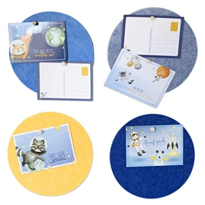 Abbildung von Papierdrachen 4 Pinnwand Tafeln mit 6 Postkarten Kinderzimmerdeko aus Filz zum Aufhängen Selbstklebende Wanddeko inkl. 12 Pins Motivationssprüche Astronauten Set