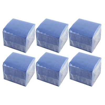 Abbildung von Hostelnovo 600 Stück blaue Tischservietten Einwegpapier Mikropunkt 10x10cm (gefaltet) und 20x20cm (aufgeklappt) Ideal für Catering Events, Bars Partys