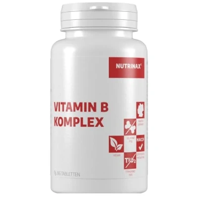 Abbildung von NUTRINAX Vitamin B Komplex hochdosiert 365 Tabletten alle 8 Vitamine B1,B2,B3,B5,B6,B12, Folsäure, Biotin deutsche Herstellung