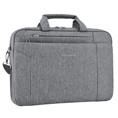 Abbildung von KROSER Laptop Tasche 15.6 Zoll Notebooktasche Aktentasche Tablet Schulter Umhängetasche Wasserabweisend Satchel Bussiness Laptoptasche für Frauen und Männer Grau MEHRWEG