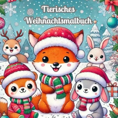 Abbildung von Tierisches Weihnachtsmalbuch: Süßes Weihnachtsmalbuch für Kinder: Malbuch mit festlichen Tiermotiven Kinder zum Ausmalen: Perfekt die Weihnachtszeit