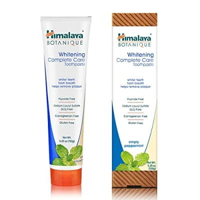Abbildung von Botanique Whitening simply Peppermint Prevents germs and improves Oral &amp; Dental health Strenghtens teeth All Natural, Fluoride SLS free 100% Vegetarian Vegan Friendly 150g