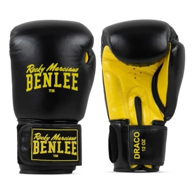 Abbildung von BENLEE Boxhandschuhe aus Leder Draco Black/Yellow 14 oz