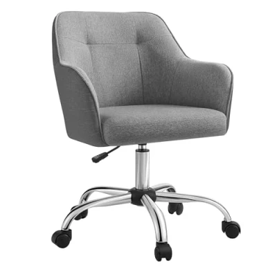 Abbildung von SONGMICS Homeoffice Stuhl, Drehstuhl, Schreibtischstuhl, höhenverstellbar, bis 110 kg belastbar, atmungsaktiver Stoff, für Arbeitszimmer, Schlafzimmer, grau OBG019G01