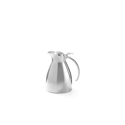 Abbildung von HENDI Isolierkanne Edelstahl 0,6 Liter ø 12 x 17 cm doppelwandig Vakuumisoliert, Gastro Thermoskanne silber