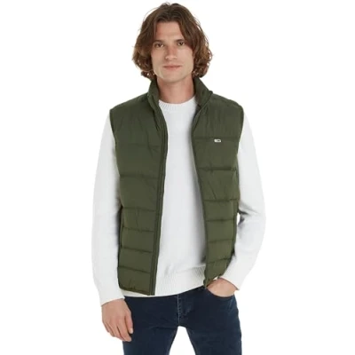 Abbildung von Tommy Jeans Herren Weste Light Down Vest Steppweste, Grün (Fatigue Green), XS