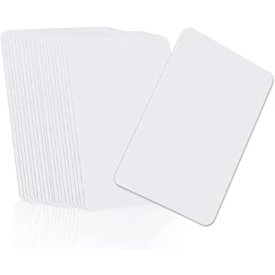 Abbildung von PVC Karten Blanko Premium Plastikkarten, CR80 Weiß Standard Kreditkartenformat für Ausweise Dienstausweise EC und Bankkarten Gesundheitskarten, 760 Mikron 55 Stück