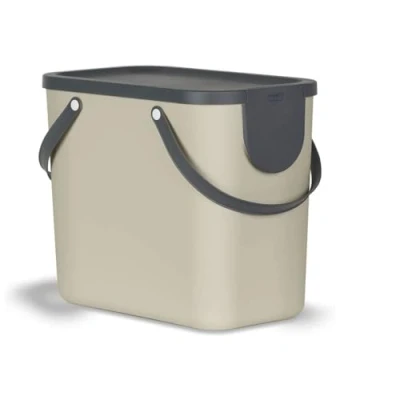 Abbildung von Rotho Albula Mülltrennungssystem 25l für die Küche, Kunststoff (PP) BPA frei, braun/anthrazit, (40.0 x 23.5 34.0 cm)