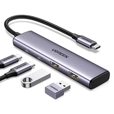 Abbildung von UGREEN USB C Hub Ports und A 3.0 Adapter kompatibel mit iPhone 15/15 Pro, MacBook 2022, iPad Surface Pro/Go, Galaxy S23 mehr Typ Geräten