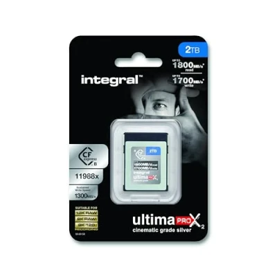 Abbildung von Integral 2TB 2000GB CFexpress Typ B SD Karte 2.0 12K &amp; 8K RAW 120 Für Advanced Cinematic DSLR Kameras, die eine hohe Schreibgeschwindigkeit &lt; 1300MB/s erfordern CF Express Type