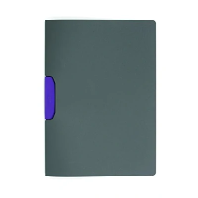Abbildung von Durable Klemm Mappe Duraswing Color für 30 Blatt DIN A4, Beutel 5 Stück, anthrazit mit lila Klemme, 230412