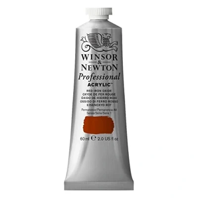 Abbildung von Winsor &amp; Newton 2320560 Professional Acrylfarbe in Künstlerqualität, hohe Farbbrillanz Deckkraft, Archivqualität, 60ml Tube Eisenoxyd Rot