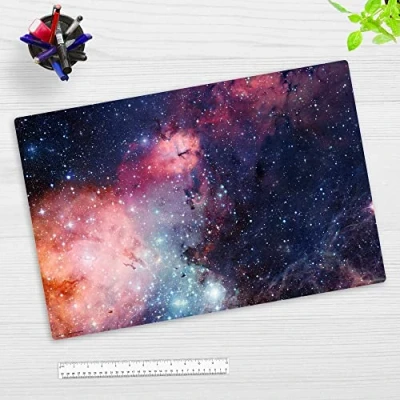 Abbildung von Schreibtischunterlage für Kinder Entfernte Galaxie in verschiedenen Größen aus premium Vinyl Made Germany (60 x 40 cm)