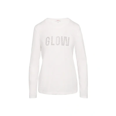Abbildung von s.Oliver MIT Frontprint Langarmshirt, Damen, Größe: 34, Creme