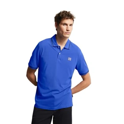 Abbildung von bugatti MIT Kontraststreifen Poloshirt, Herren, Größe: Large, Royal
